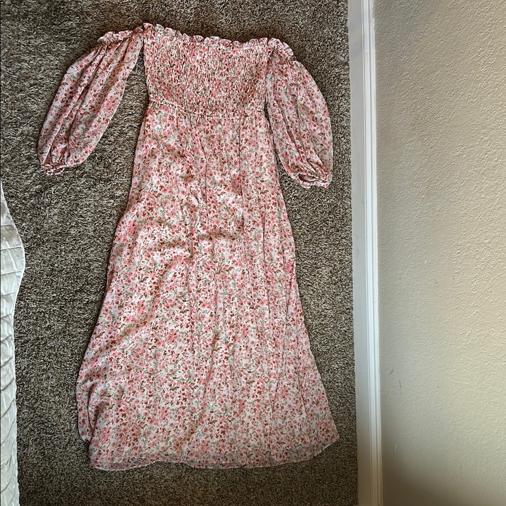 Lush Pink Floral Maternity Maxi Dress